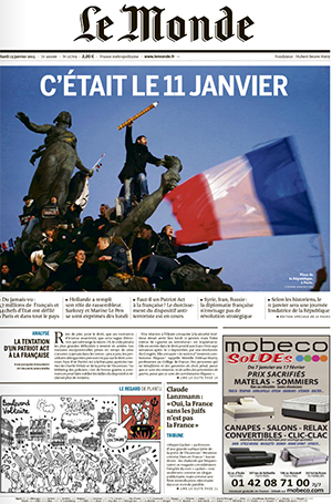 Farlandis's tweet photo. A chaque moment historique son #Delacroix?  http://t.co/K0bsC09yDw #photo #charliehebdo #avril2002 sur @Slatefr http://t.co/S6kn0mwZES