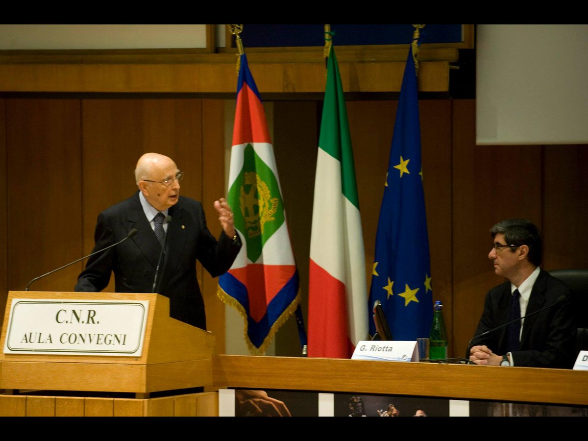 riotta's tweet photo. Giorgio Napolitano. Ci mancherà Signor Presidente. We will miss you Mister President http://t.co/MZef3v8rxO