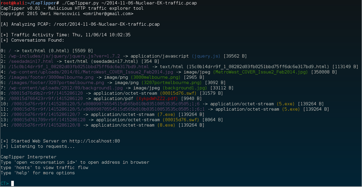 omriher's tweet photo. I've released a new tool: CapTipper - Malicious HTTP traffic explorer tool
http://t.co/pw9znVG38m http://t.co/ATyZjpmeY1