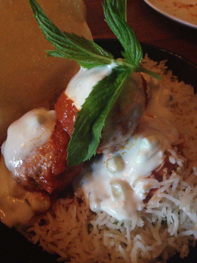 CleverStarfish's tweet photo. Enjoying delicious balls at #meatballbar to say goodbye to Dave, who is off to Canada! We'll miss you Dave! ^JF http://t.co/dBuldlj2uf