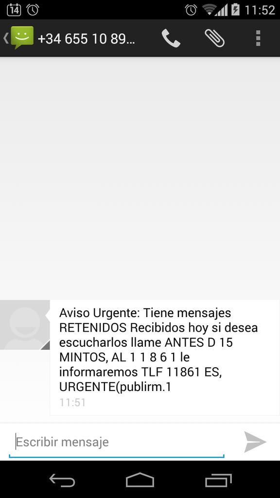 guardiacivil's tweet photo. ¿Mensajes retenidos?¿Llamar antes de 15 min?...ójala sean importantes, porque te saldrán cariiiisimos #Nopiques http://t.co/4i0lZVGyAk