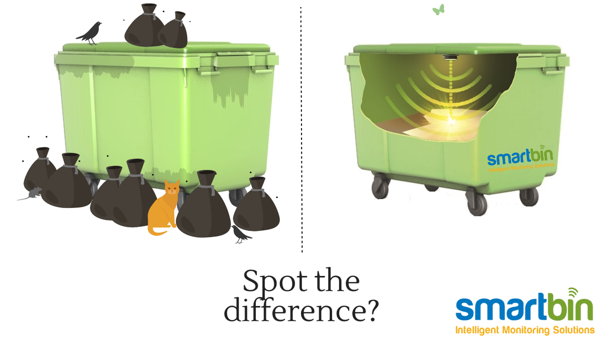 Spot the difference? SmartBin's #Waste #Monitoring solution can end unsightly and unhygienic bin over-fills! #IoT