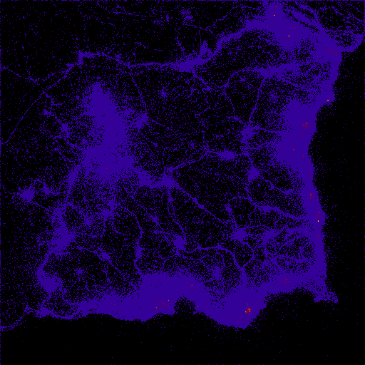 DayZ player movement heatmap [900x871] - Maps on the Web