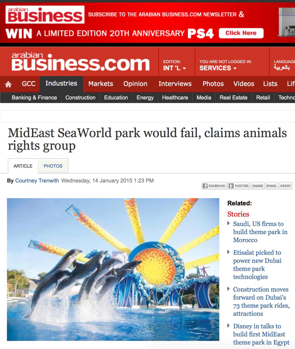 OpFunKill's tweet photo. “MidEast #SeaWorld park would fail”, claims animals rights group http://t.co/9DbwHtYcVu
#OpSeaWorld cc @HOT_POPPY2412 http://t.co/qoL23sgkX1
