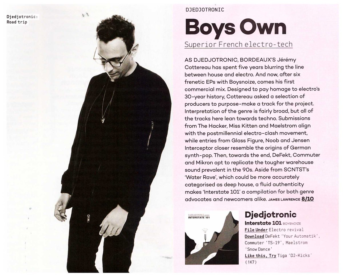 djedjotronic's tweet photo. Great review on feb 2015 @Mixmag issue ! #Interstate101 rated 8/10 + a few words on some of the protagonists http://t.co/fuEBW1AdxM