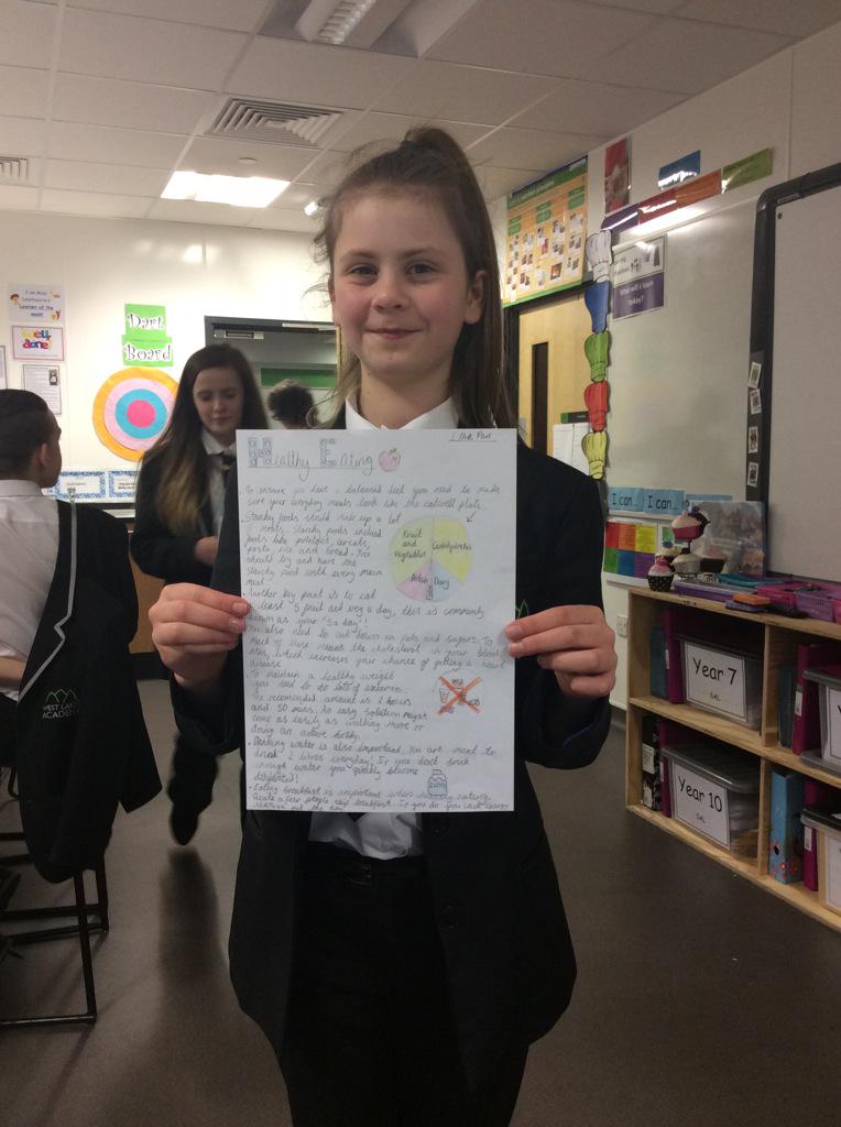 WLA_RockChall's tweet photo. Healthy Eating with Ellie from year 8. Get Well Soon @lewthwaites1 http://t.co/2FhtghriiJ