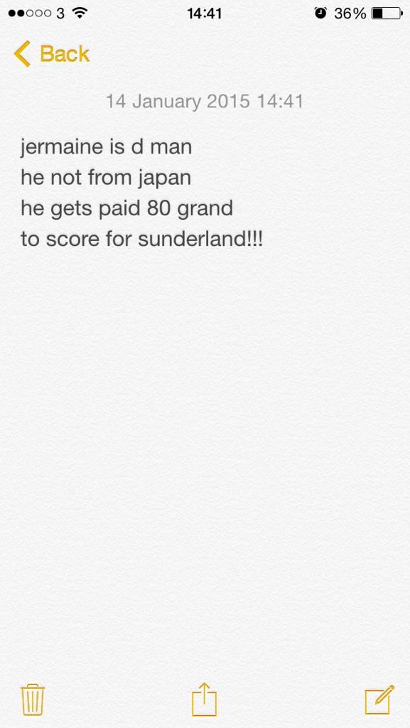 SAFCAFRlCA's tweet photo. jermaine defoe chant ! http://t.co/c2r2y5pnvv