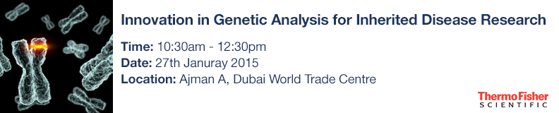 thermofisher's tweet photo. Going to @Arab_Health?Join our workshop on inherited disease &amp; hear the latest on gene panels http://t.co/4qQR3QiGJS http://t.co/fvcqrarXI3