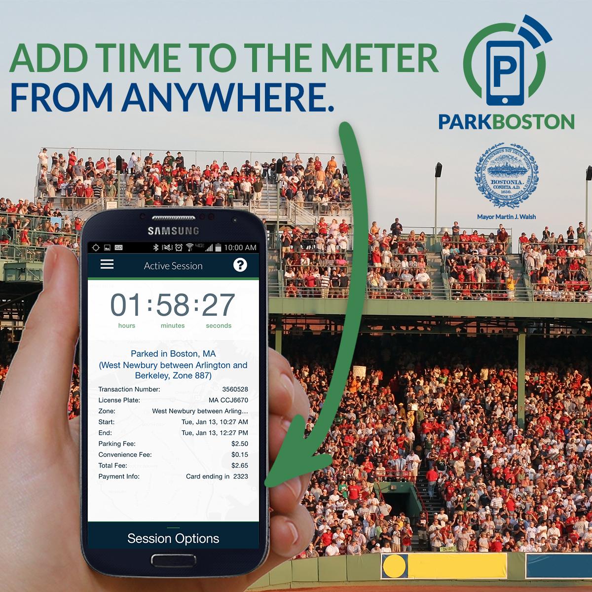 DoITBoston's tweet image. No more quarters! Now you can pay for parking from your phone park.boston.gov #THIBos #ParkBoston
