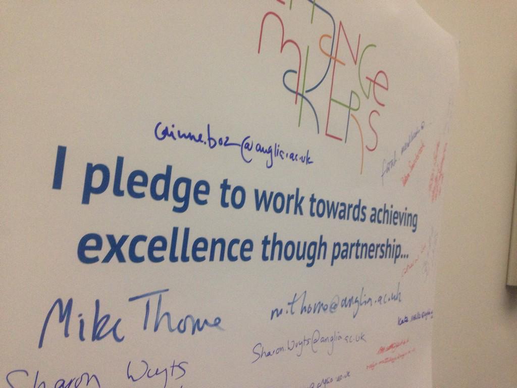 AngliaRuskinSU's tweet photo. Sign our partnership pledge - our Vice Chancellor was first to do so... #vcconf http://t.co/yzwnVMbJha