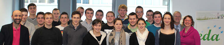 étudiants de Bernussous avec Sophie Hélaine (DG AGRI), Gérard Calbrix (ATLA) et Prof Patrick Couderc chez EDA