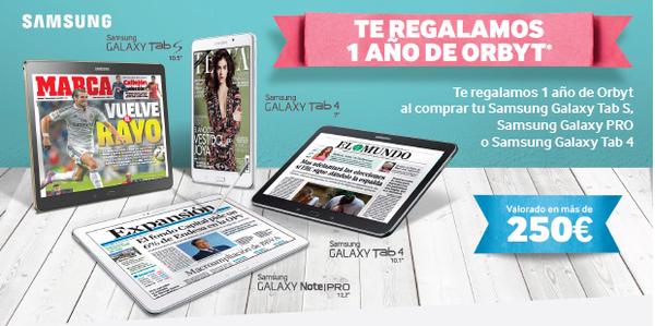 elmundoes's tweet photo. Últimos días de promoción. Con estos dispositivos Samsung, un 1 año de suscripción a #Orbyt http://t.co/N75UqYRO2J http://t.co/CftSkariVE