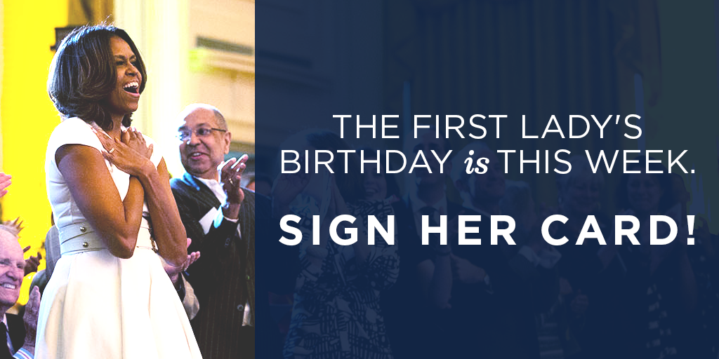 Sign Michelle Obama\s card:  