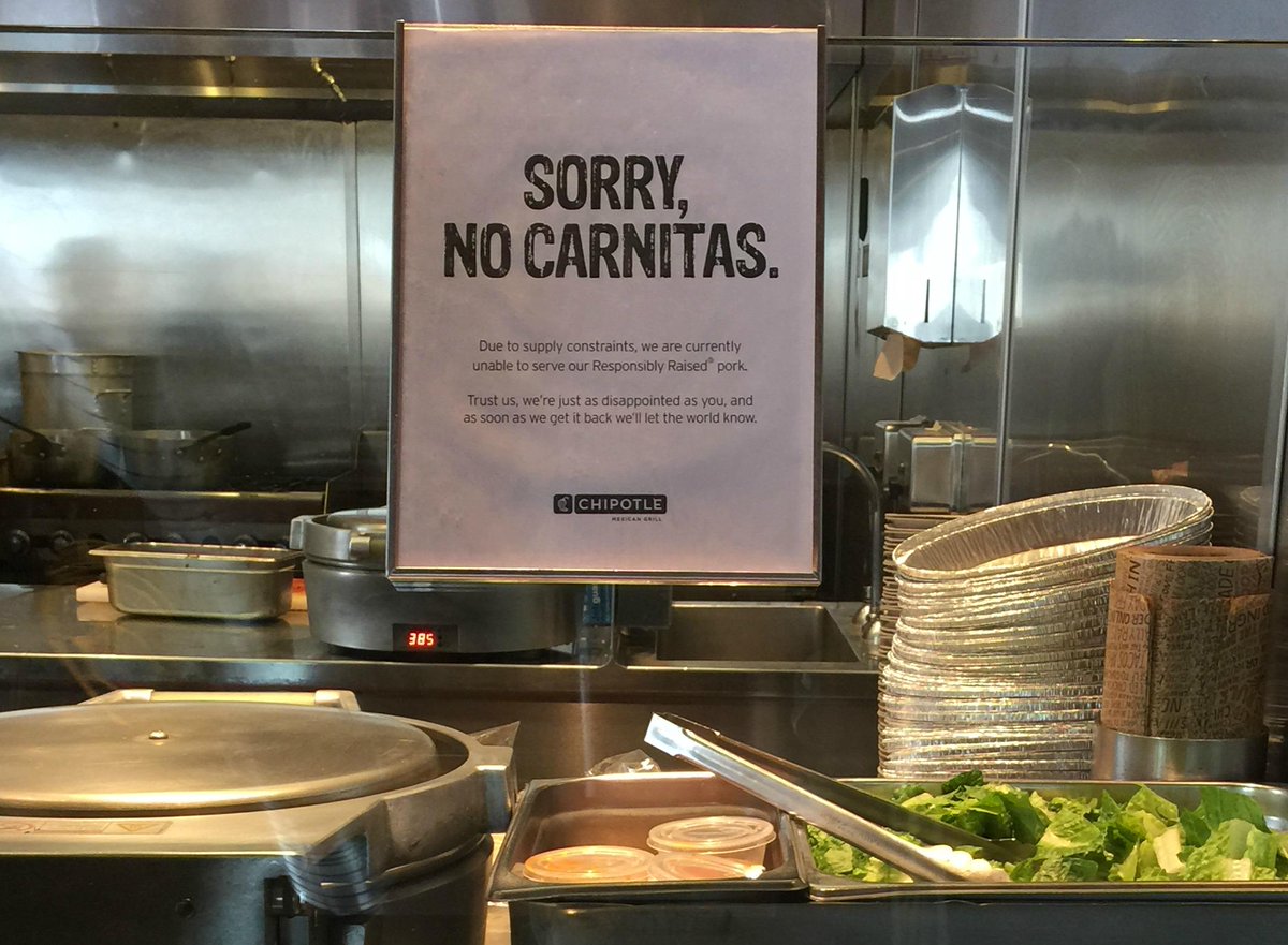 There is no pork at Chipotle. The struggle is real, people. cbsloc.al/1wco53e
