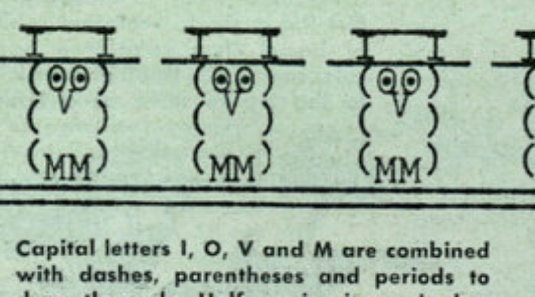 voxdotcom's tweet photo. Typewriter emojis were a thing. Here's one for an owl from 1948. http://t.co/VDNLB4nbHK http://t.co/YIAkyXGp3g