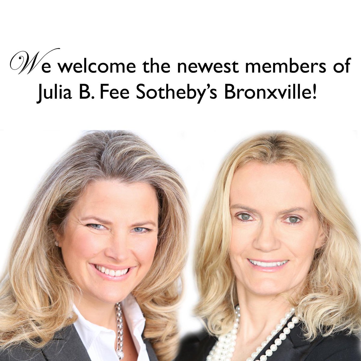 Sothebys_BXV's tweet image. Help us in welcoming two of our newest members to the Julia B. Fee Sotheby's Bronxville team!  #Sothebys #Bronxville