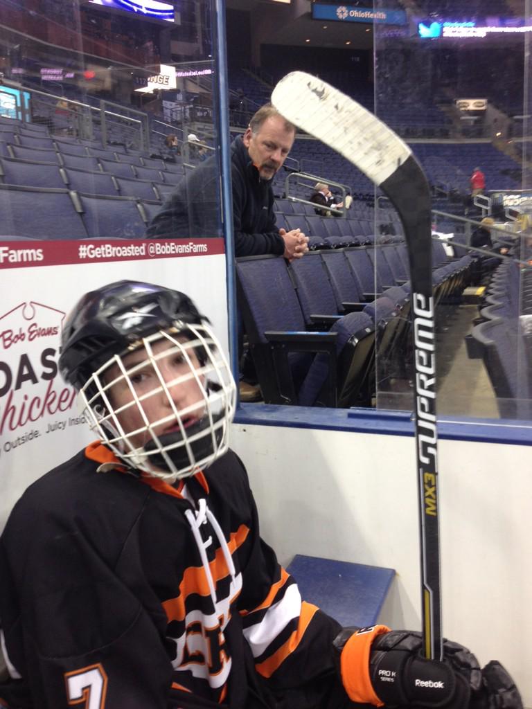 creekhockey's tweet photo. @a_coleman42 in the box with help from his dad. http://t.co/vlTofFtKme