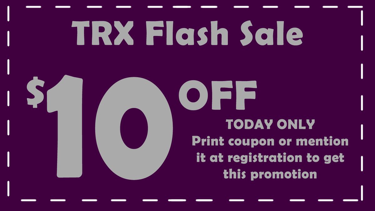 247HealthClub's tweet photo. TODAY ONLY!!! Use this coupon Wednesday January 14, 2015 and receive $10 off TRX  #TRX http://t.co/8wZ43zauO6
