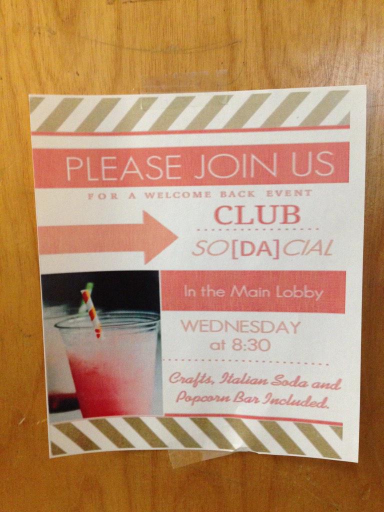 SharpDavisHall1's tweet photo. Italian Soda. A Popcorn Bar. Crafts. And all your friends, what more could you want? Join us TONIGHT @ 8:30!! http://t.co/3DXs93Qc5Z