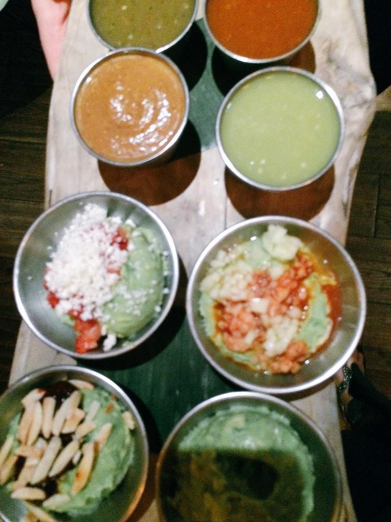 Salsa and guacamole flight <a href="/LaCondesaNapa/">LaCondesaNapaValley</a> #foodiechats #napachat