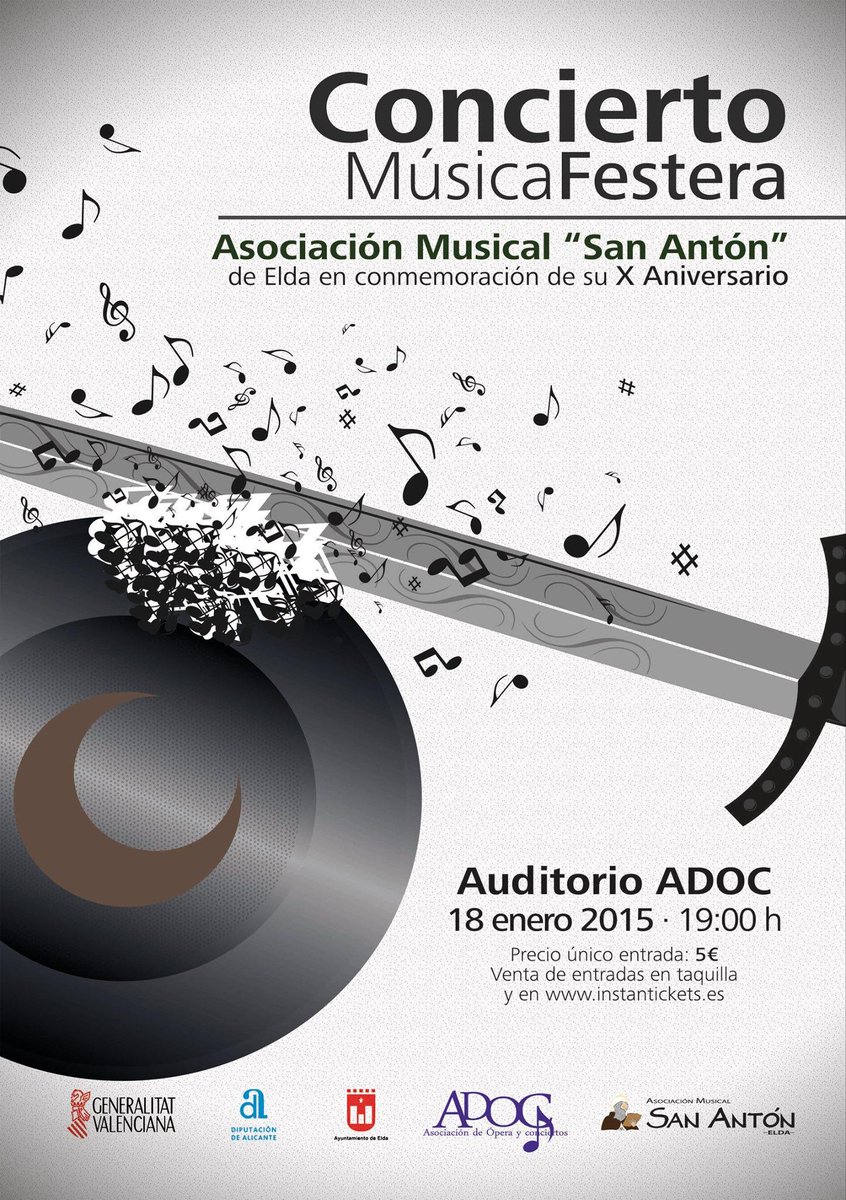 Concierto de música de Moros y Cristianos en ADOC, de la Asociación Musical "San Antón" por su X Aniversario.