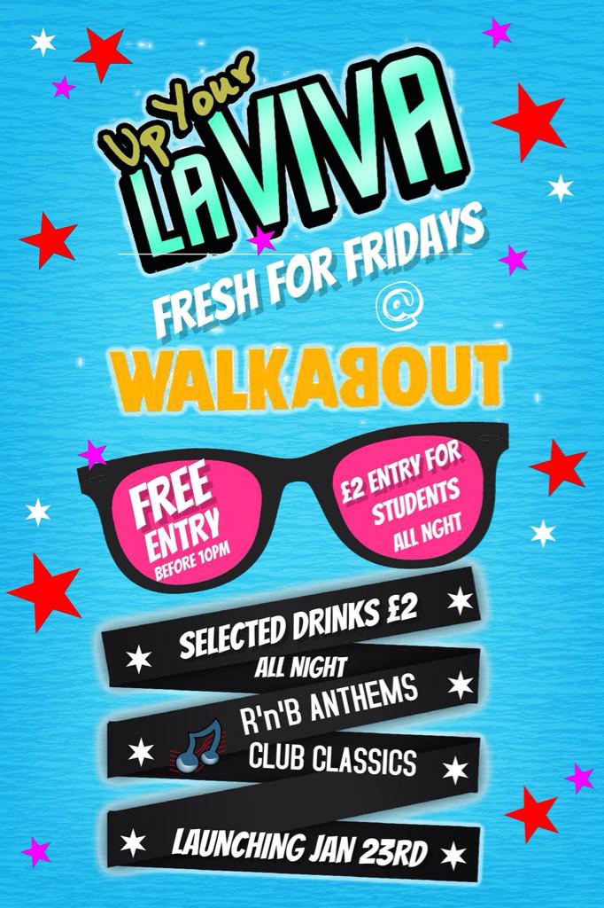 UpYourLaviva's tweet photo. @SwanseaUnion LAUNCHES 23rd JAN : EVERY FRIDAY : Free entry b4 10pm : £2 entry after @Walkaboutpub #RT #UpYourLaViva http://t.co/bpWWXIwri5