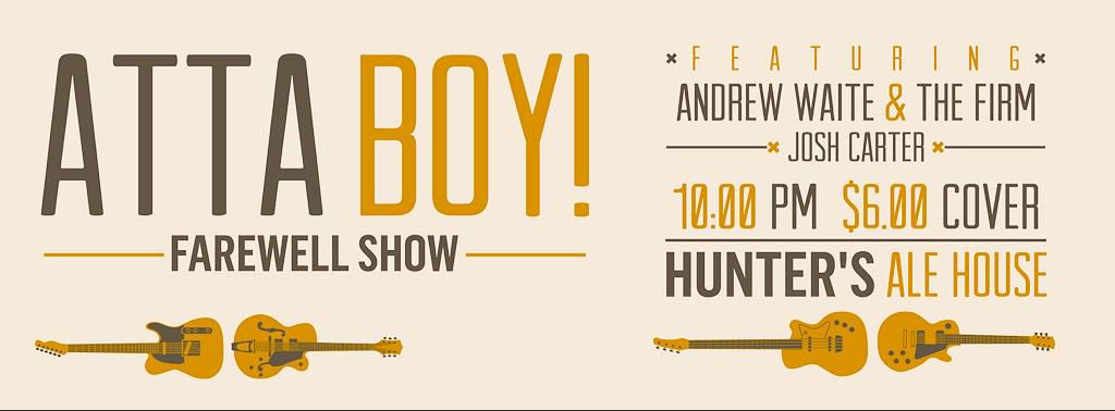 Hit <a href="/HuntersPEI/">HuntersPEI</a> on Friday for our final farewell, with Andrew Waite &amp; The Firm and Josh Carter of <a href="/WeAreCoyote/">Coyote</a>!