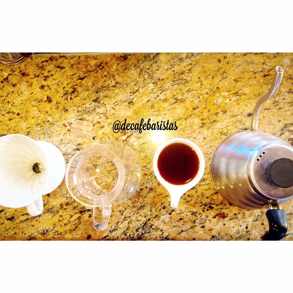 DeCafeBaristas's tweet photo. Pour overs create a balanced cup of coffee, but we have other brew methods #TryThemAll #coffee #v60 #hario #pourover http://t.co/VFV2S5HQ4e