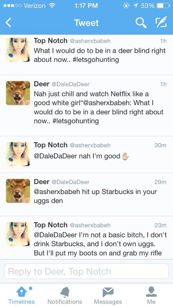 MeninistTweet's tweet photo. This chick really in a fight with a deer? http://t.co/41koFEmRCI