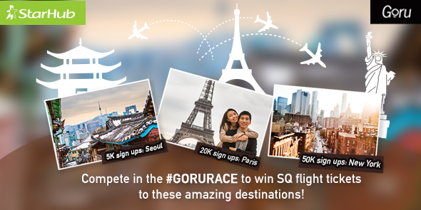StarHub's tweet photo. Stand to win SQ flight tickets when you compete in the #gorurace! More info here: http://t.co/5pXzOy5yZK @GoruApp http://t.co/YK2zzuk3HV
