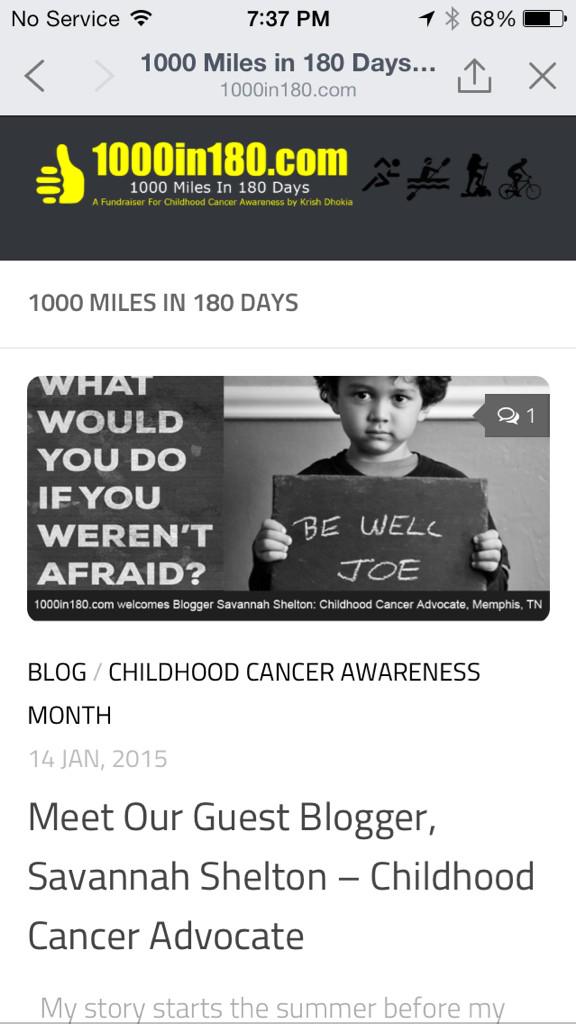 1000in1801's tweet photo. Check out our newest blog post from @hurricanesav #childhoodcancer advocate from @memphis http://t.co/r19yq0snnb