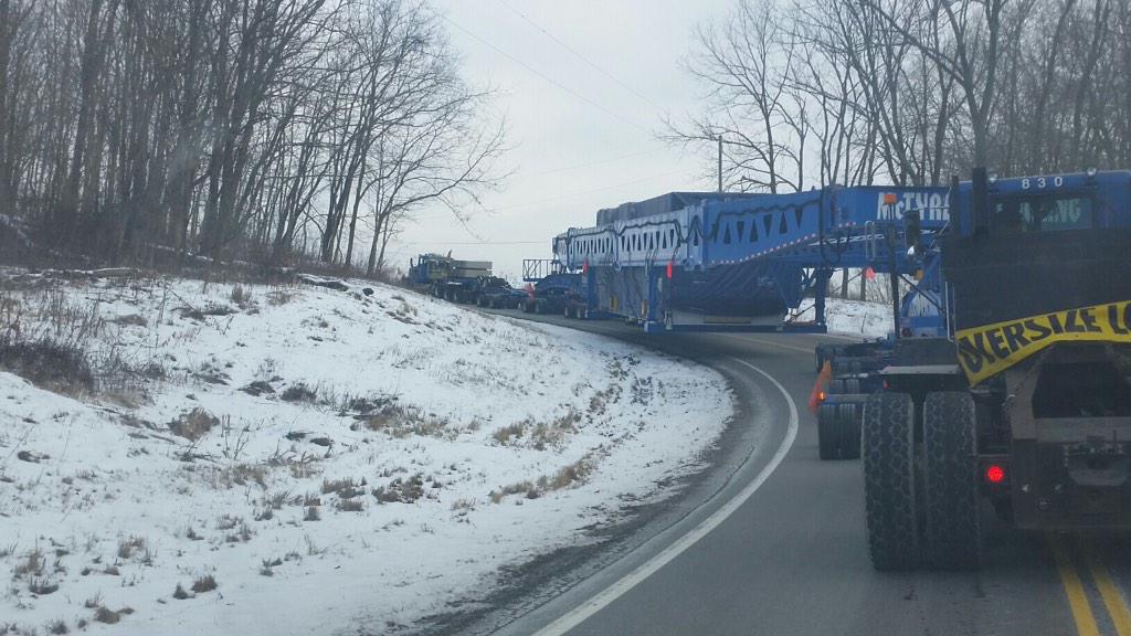 Moving a 469,000lb generator from mtvernon oh to bellaire oh. 1,000,000 lbs gross. Updates here