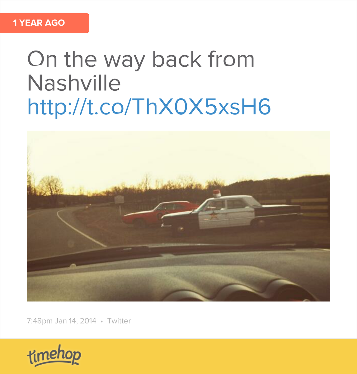 TulleyJason's tweet photo. Exactly 1 year ago today! (via @timehop) http://t.co/zdXsdzacnK http://t.co/6Lnq0BoNni