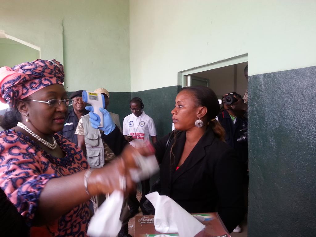 As we continue to go round country, H.E the #FirstLady of #SierraLeone has met with #Ebola survivors in Bo Twon.