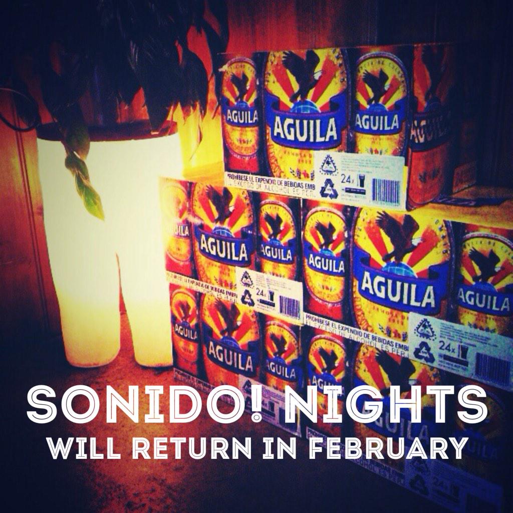 sonido69's tweet photo. SONIDO! NIGHTS will return in February 2015! We'll keep you posted. Buenas noches! http://t.co/V4zii3tXiu