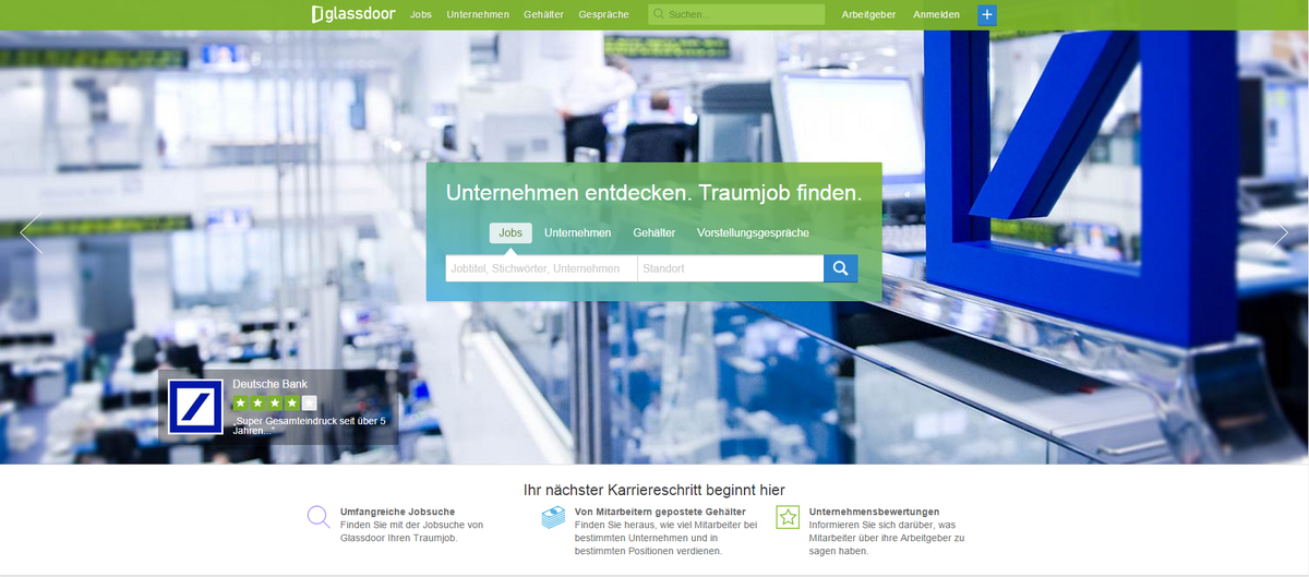 Glassdoor's tweet photo. Guten Tag! Glassdoor Germany now live! Glassdoor.de http://t.co/2CnoXh6xyM http://t.co/4zGasA4IMB
