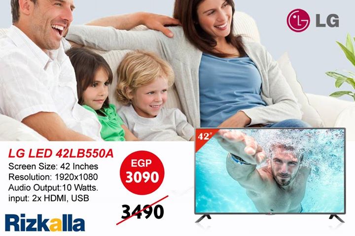 al3rodeg's tweet photo. عرض رزق الله شاشة ال جى 42 بوصه LED بسعر 3090 جنية حتى نفاذ الكمية http://t.co/SEmcxQrXkU #مصر #تخفيضات http://t.co/QzEfw1xXgo