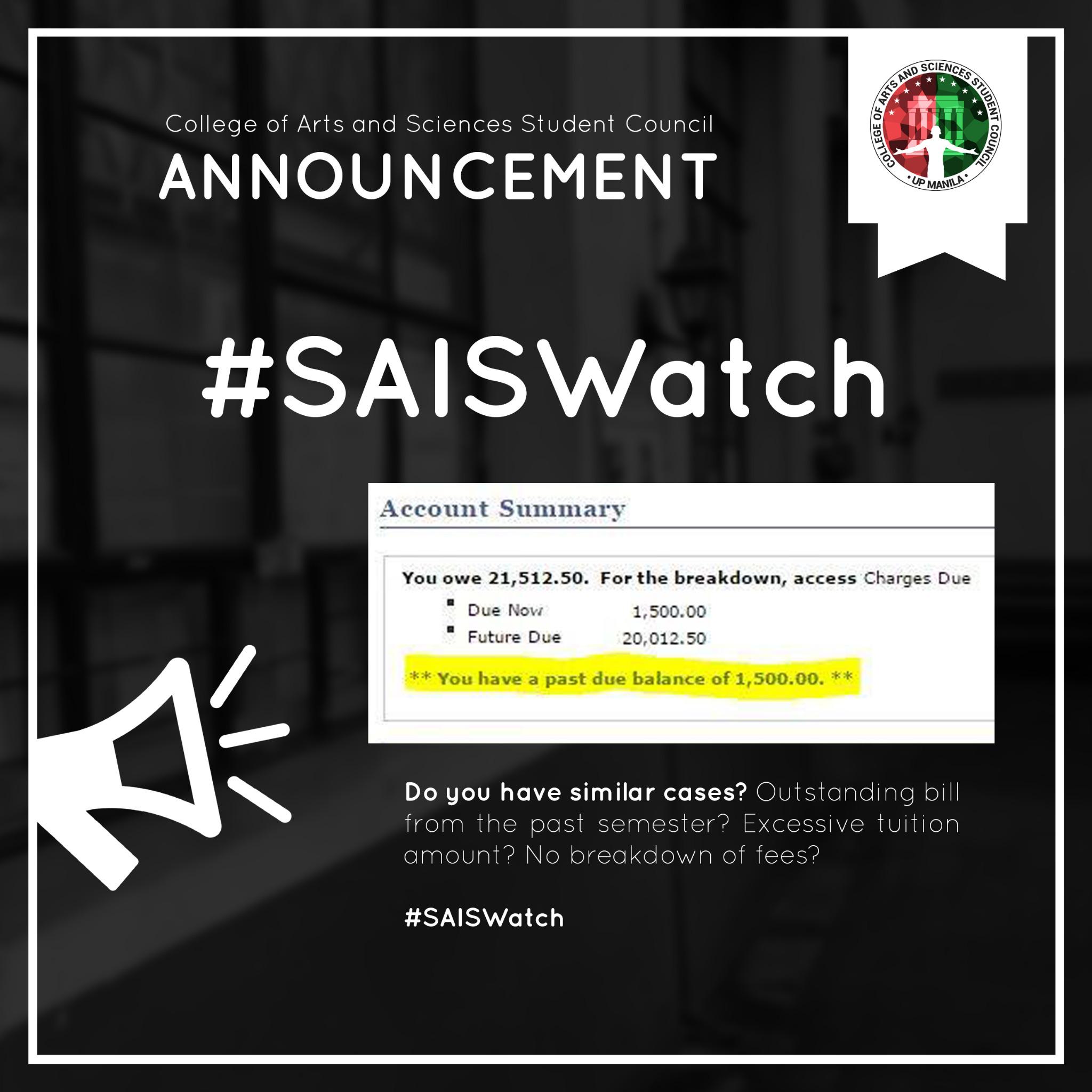 UP Manila CAS Student Council on Twitter "Outstanding balance from the