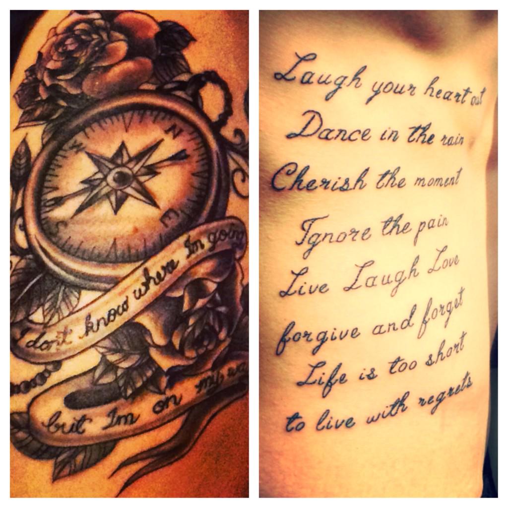 My new #Tattoos #Compass #Roses #Quotes - Love them 👌, image size:1024x1024