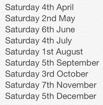 We are delighted to announce our dates for our Markets this year. All held at The Parish Hall, Rothbury 10am - 4pm