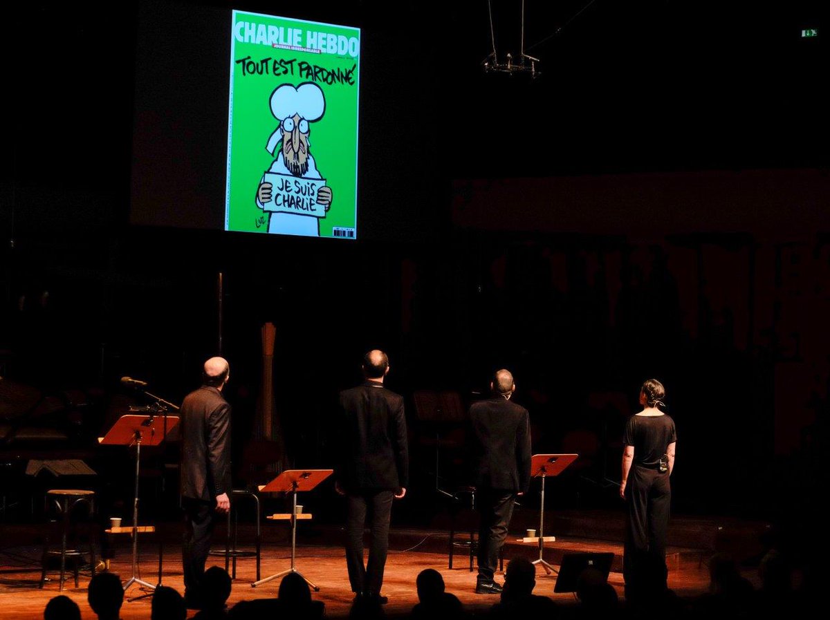 surfingpeter's tweet photo. Gårdagens #interplaysthlm av @philippesands @Berwaldhallen tillägnades @Charlie_Hebdo_ . Ikväll Bach o @gorberg http://t.co/kCadPGKP3o