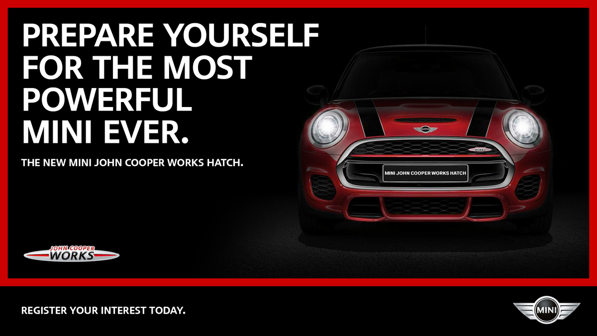 TBclienttest1's tweet photo. @123456789112345 The John Cooper Works Hatch. The most powerful MINI ever. Find out more #jcw http://t.co/q8POPUcHiO http://t.co/1l3cwdgFNs