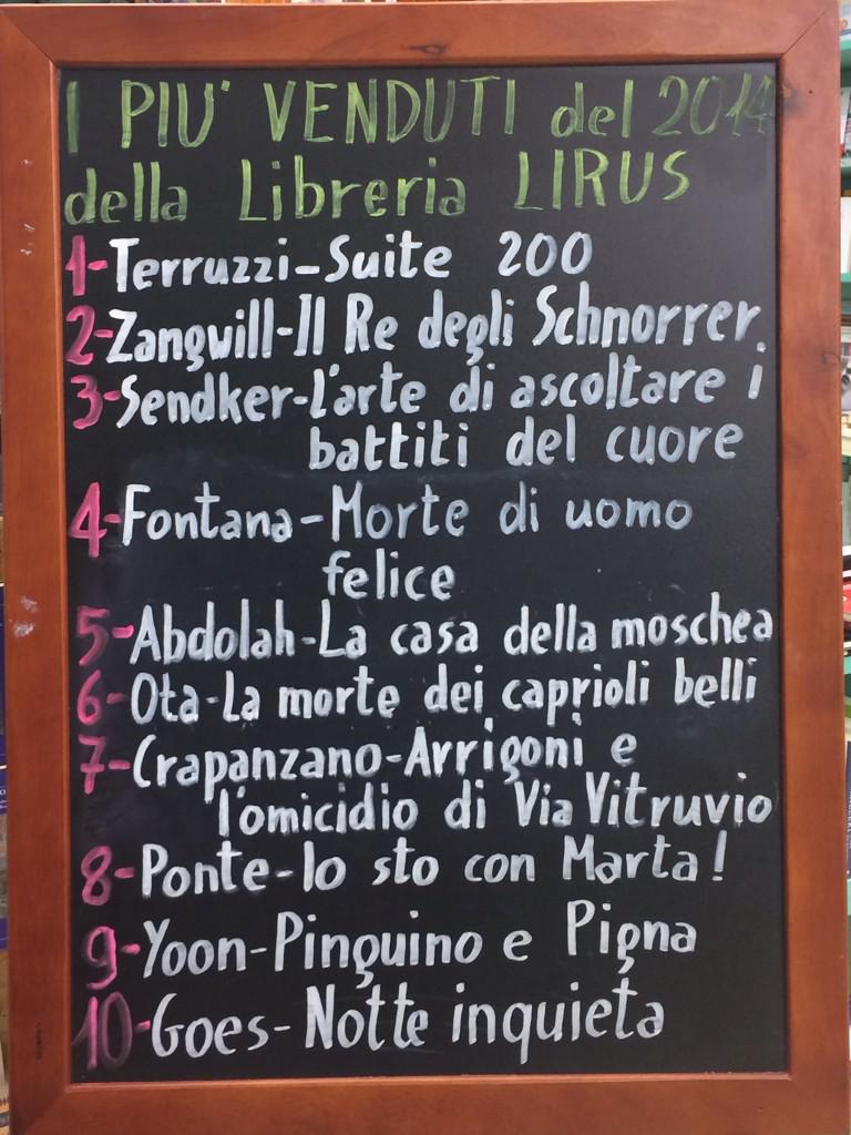 LibreriaLirus's tweet photo. Ecco la nostra Top10 del 2014 #lirus.Questi i titoli che i nostri lettori hanno amato di più nel 2014.E nel 2015? http://t.co/hBl2qRH4xG