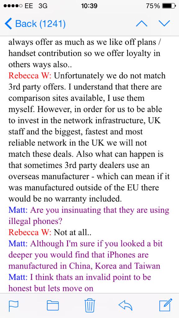 MattCoombs10's tweet photo. @CPWTweet thanks, I thought the same. You might want to look at what @EE are saying about your company though.. http://t.co/pO6mMvDDE0
