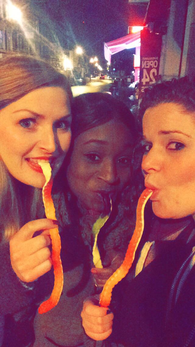 #throwbackthursday when Grace, Frankie & Helen had a bit of a sweet tooth! #jellysnakes #tvpilot #schooldays xo