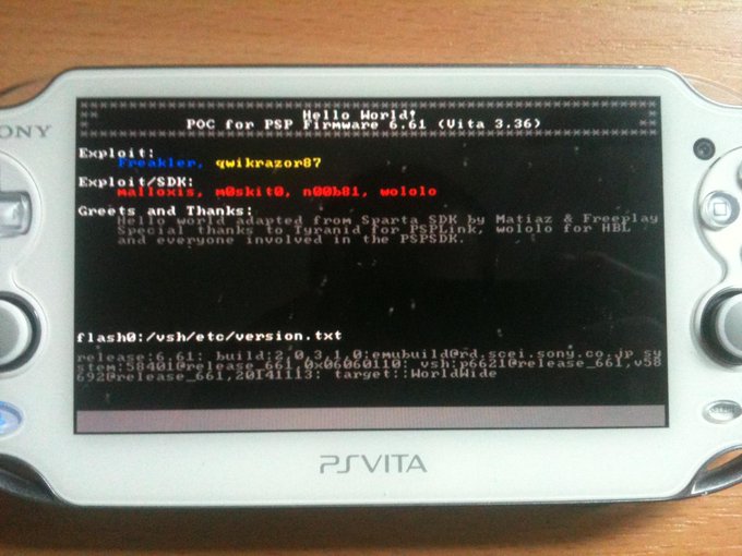 PSVita: Qwikrazor87 releases PSP PRO-C f3 Hello World 3.36FW with ePSP 6.61FW - Hackinformer