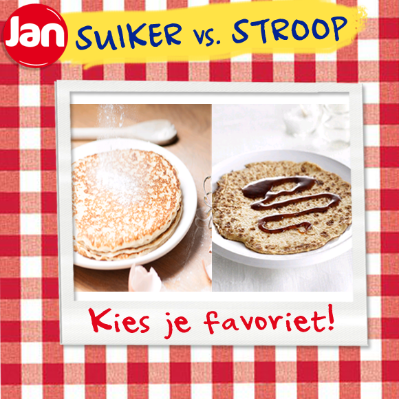 Eet jij je pannenkoek het liefste met suiker of stroop? We zijn benieuwd…