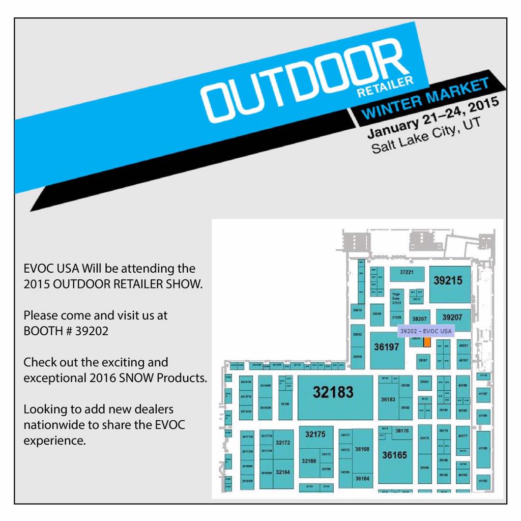 EVOC_usa's tweet photo. If you plan to attend @OutdoorRetailer come visit the @EVOCSPORTS team. http://t.co/UT0T9dEEMT