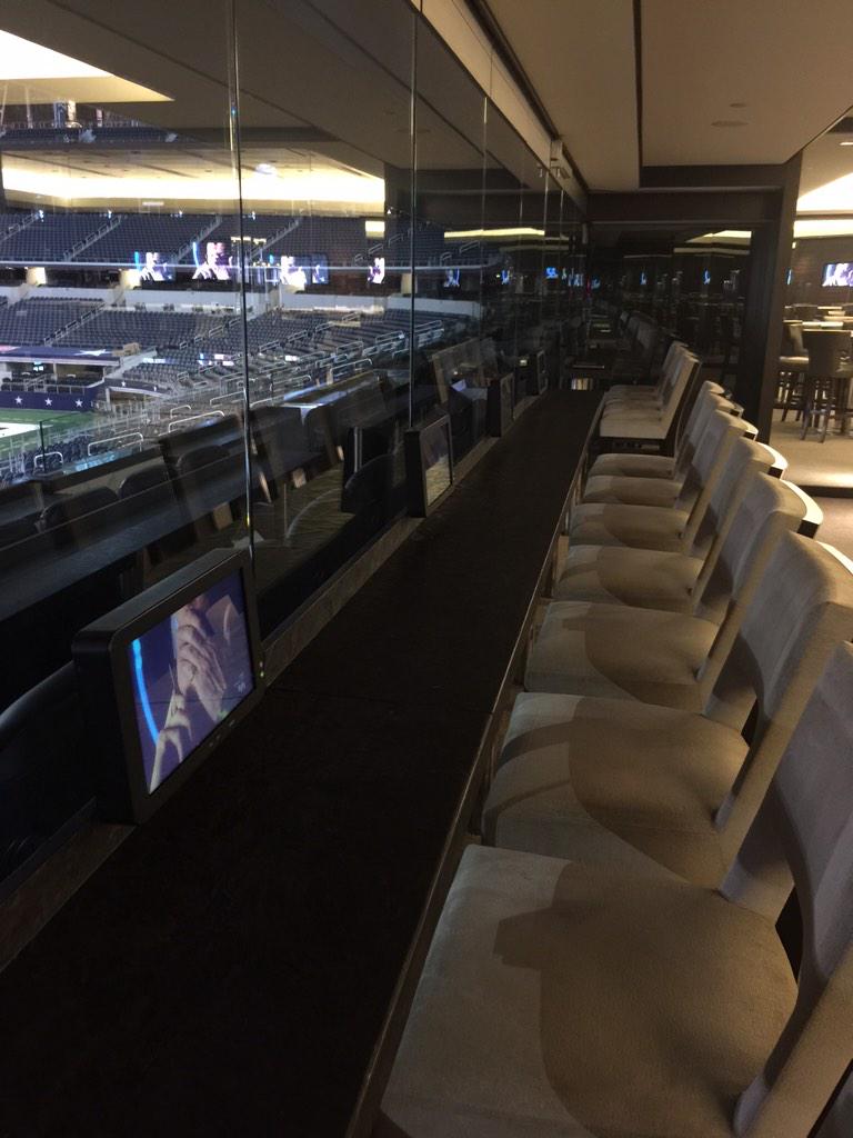 Audiencetech's tweet photo. The new Custom TVs we just installed in the Owners Suite at AT&amp;T Stadium. http://t.co/qsfIgXRqeq