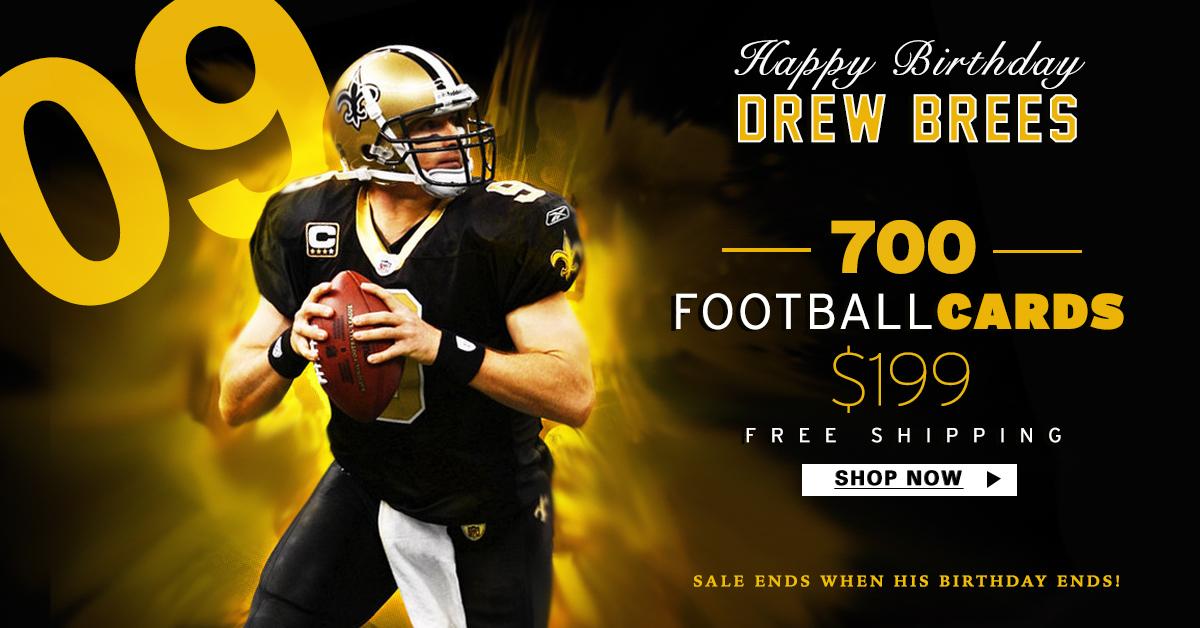 HAPPY BDAY! 700 DREW BREES FOOTBALL CARDS FOR $199 + FREE SHIPPING! SHOP HERE: 